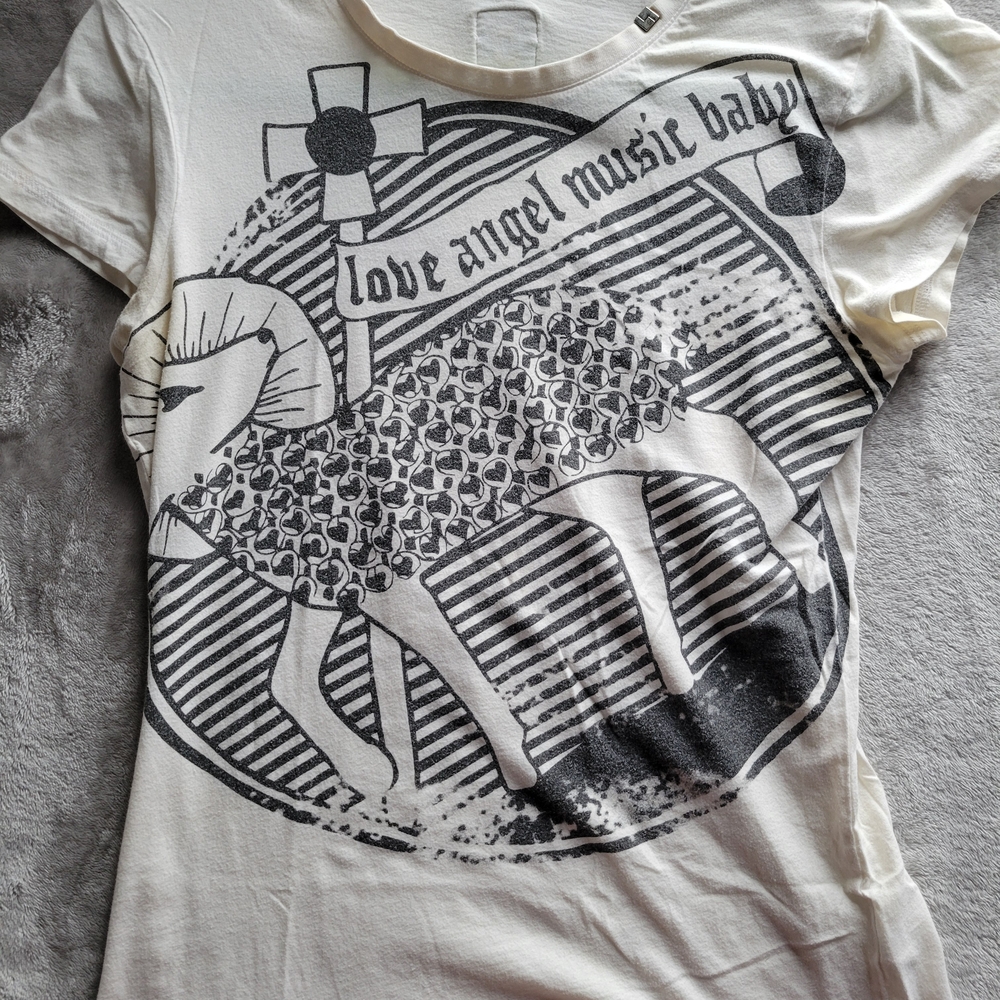 L.A.M.B. White Graphic 'Love Angel Music Baby' Short Sleeve Tee